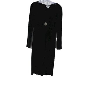 Joseph Ribkoff Women's Size 8 Black Rhinestone Accent Designer Dress Vintage